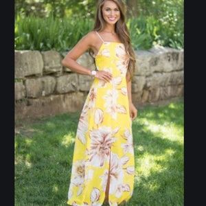 NWT Golden Days of Summer pink Lily Maxi Dress L